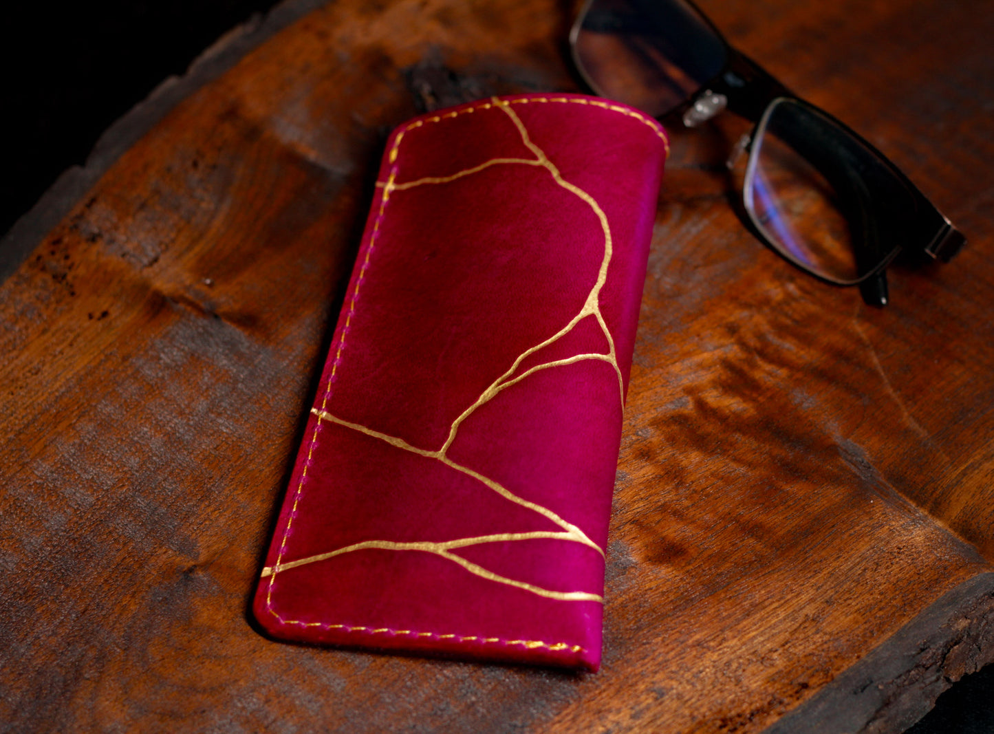 Kintsugi Leather Glasses Case